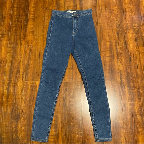 Topshop high waisted Joni Jeans in midblue. Size: 26W 30L - Picture 2 of 4
